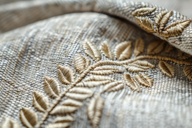 haftowana tkanina z bliska